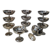 11 coupes a sorbet vintage en acier chromé inoxydable