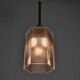 Pendant Lamp, Pressed Glass and Brass, 1960s, Sweden