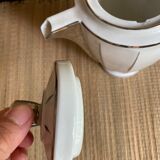 Limoges porcelain teapot or coffee maker with platinum fillet