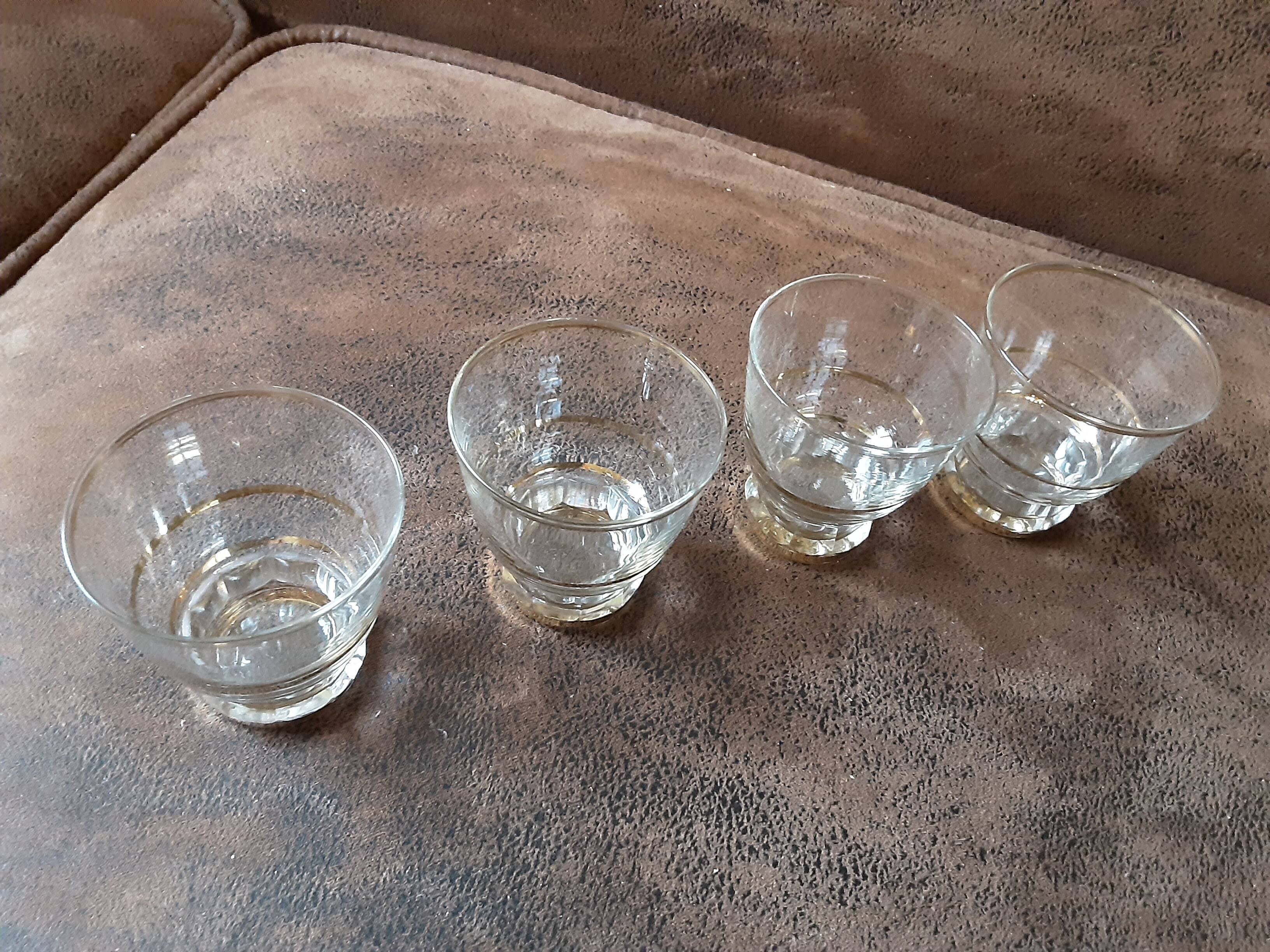 Set of 4 crystal digestive glasses