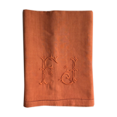 Old cloth in pure washed linen tinted in earthen