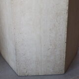 Faceted saddle in vintage travertine