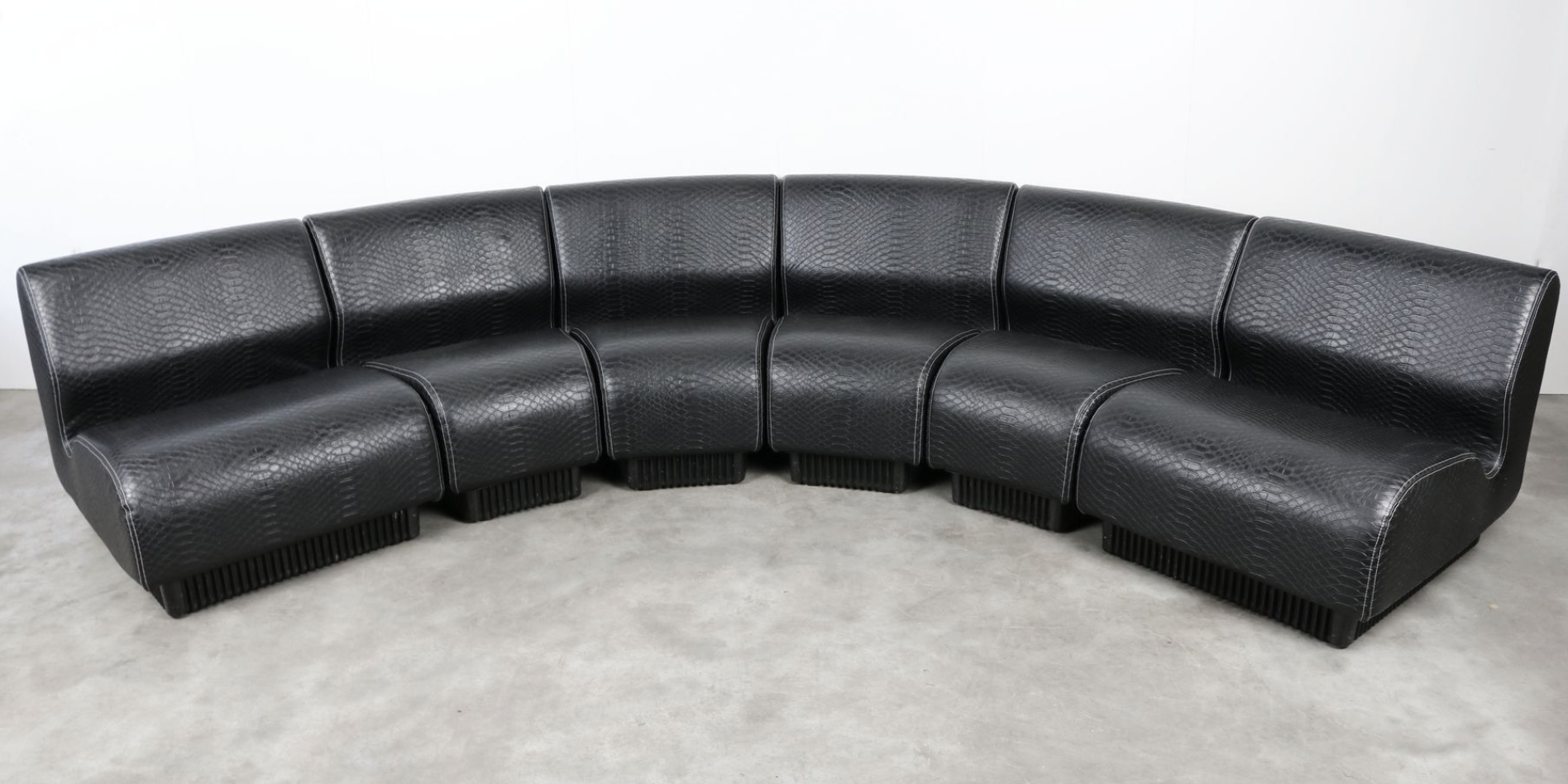 Black snakeskin modular sofa by Don Chadwick for Herman Miller 1970s