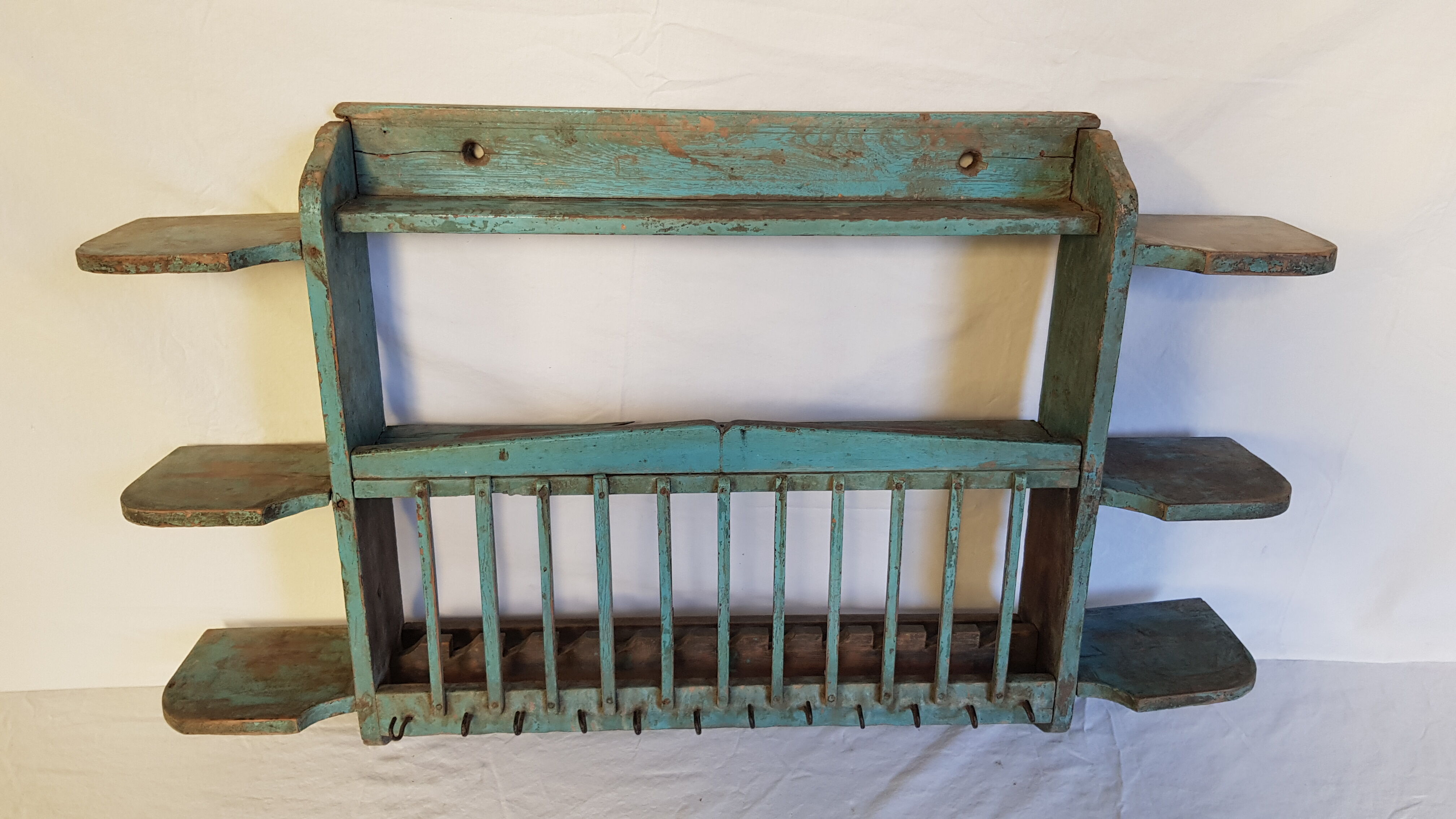 Old wall shelf - Burmese teak rack - 78 x 13 x 47 cm