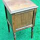 Small old walnut bedside table With drawer and knocking door.
