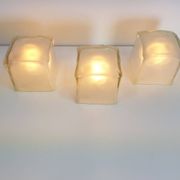 Iviken Ice Cube Table Lamp in Glass from Ikea, 1990s, Set of 3