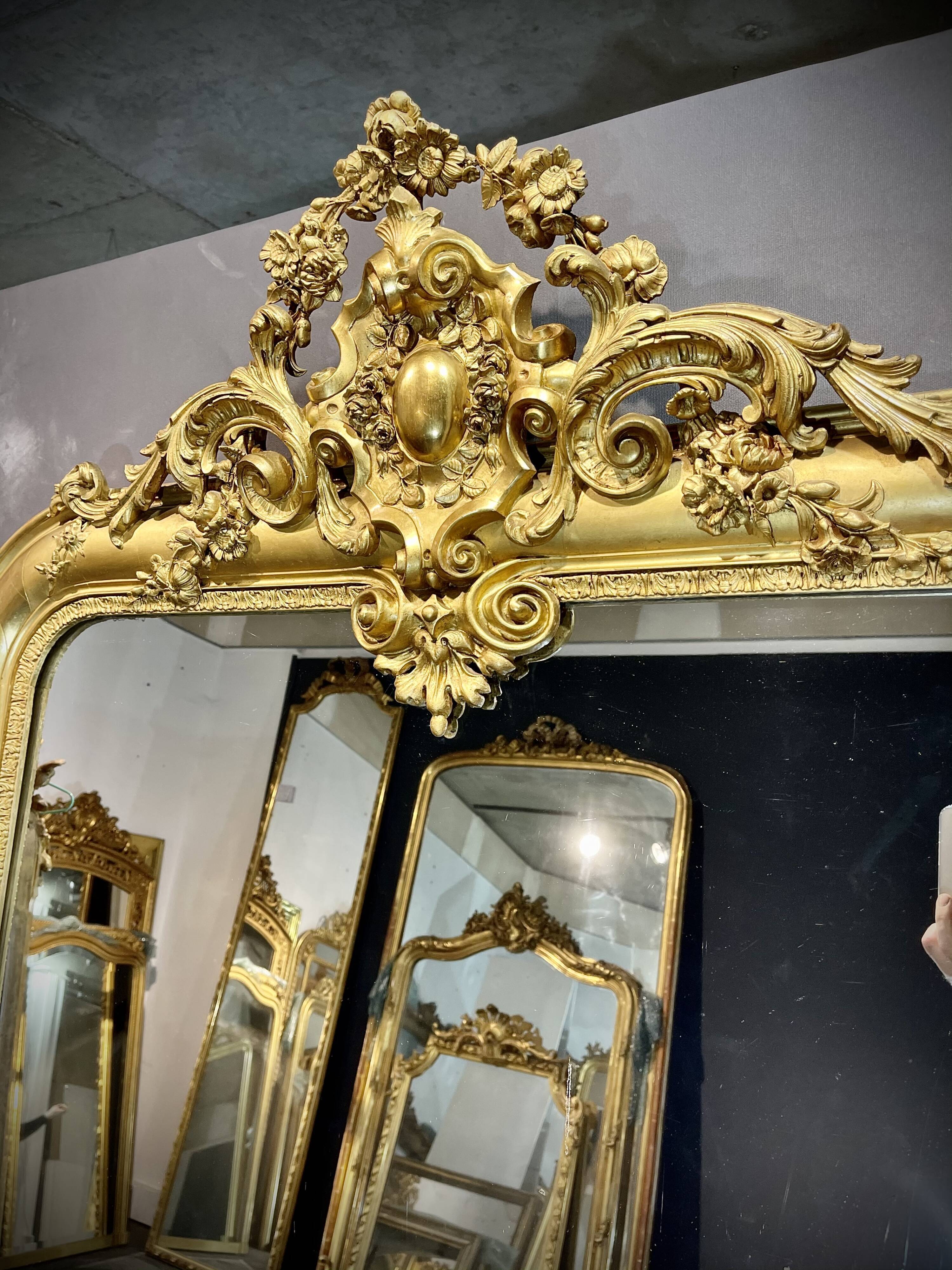 Ancient mirror 177x117 cm from Napoleon III era very good condition