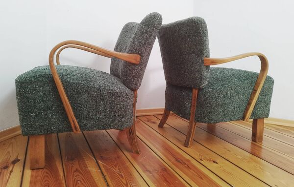 Fauteuils H 237 de J. Halabala pour Up Závody, Tchécoslovaquie, années 1960, lot de 2