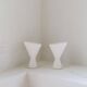 Pair of large classic white Murano table lamps from Italy, 1970s.