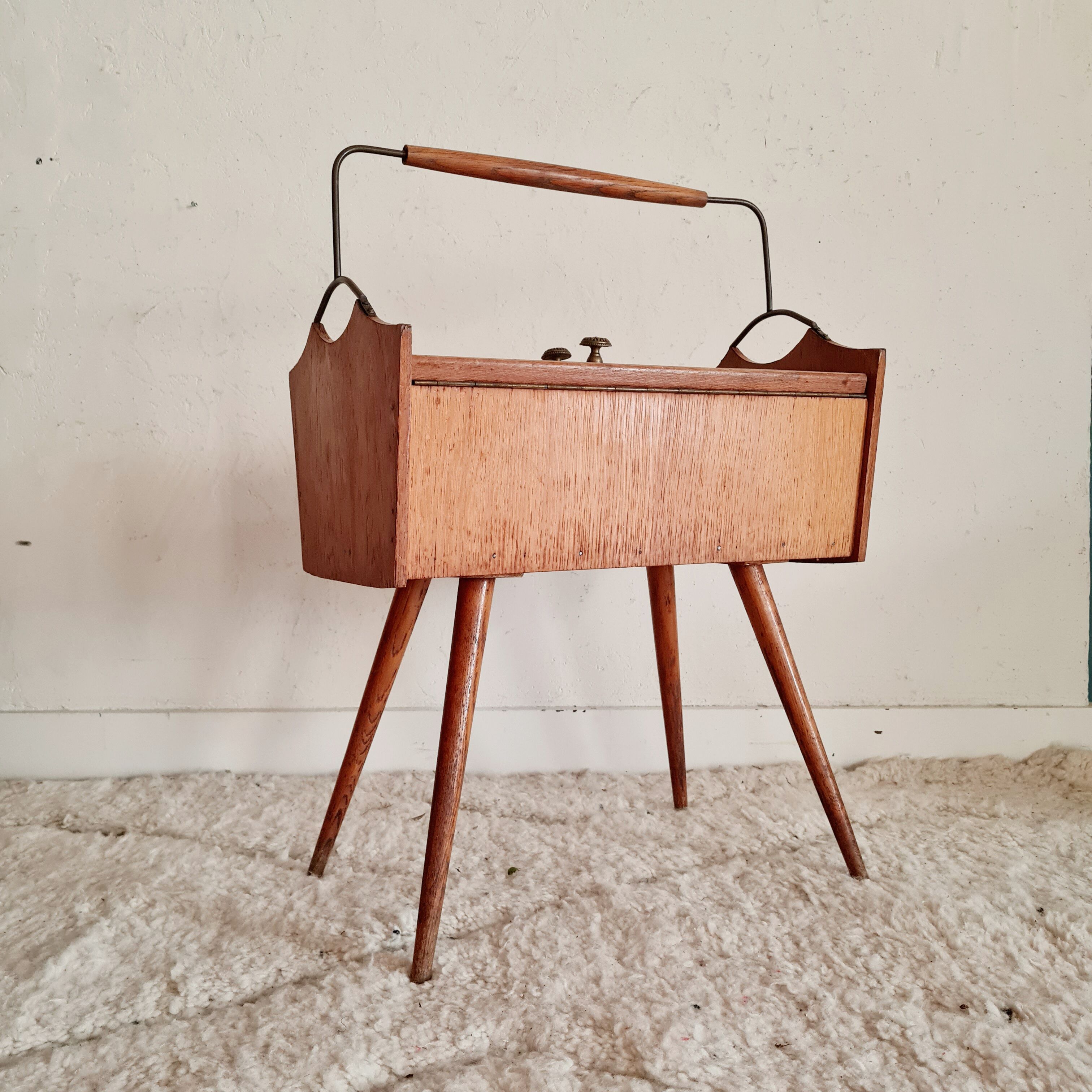 Vintage worker feet wooden and metal compasses
