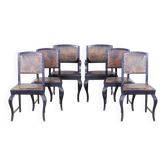 Chaises de salle à manger noires attribuées à Otto Prutscher, années 1890, ensemble de 6