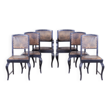 Black Dining Chairs attributed to Otto Prutscher, 1890s, Set of 6