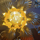Golden brass flower wall lamp