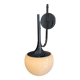 Grande applique murale trompette seventies métal chromé globe opaline