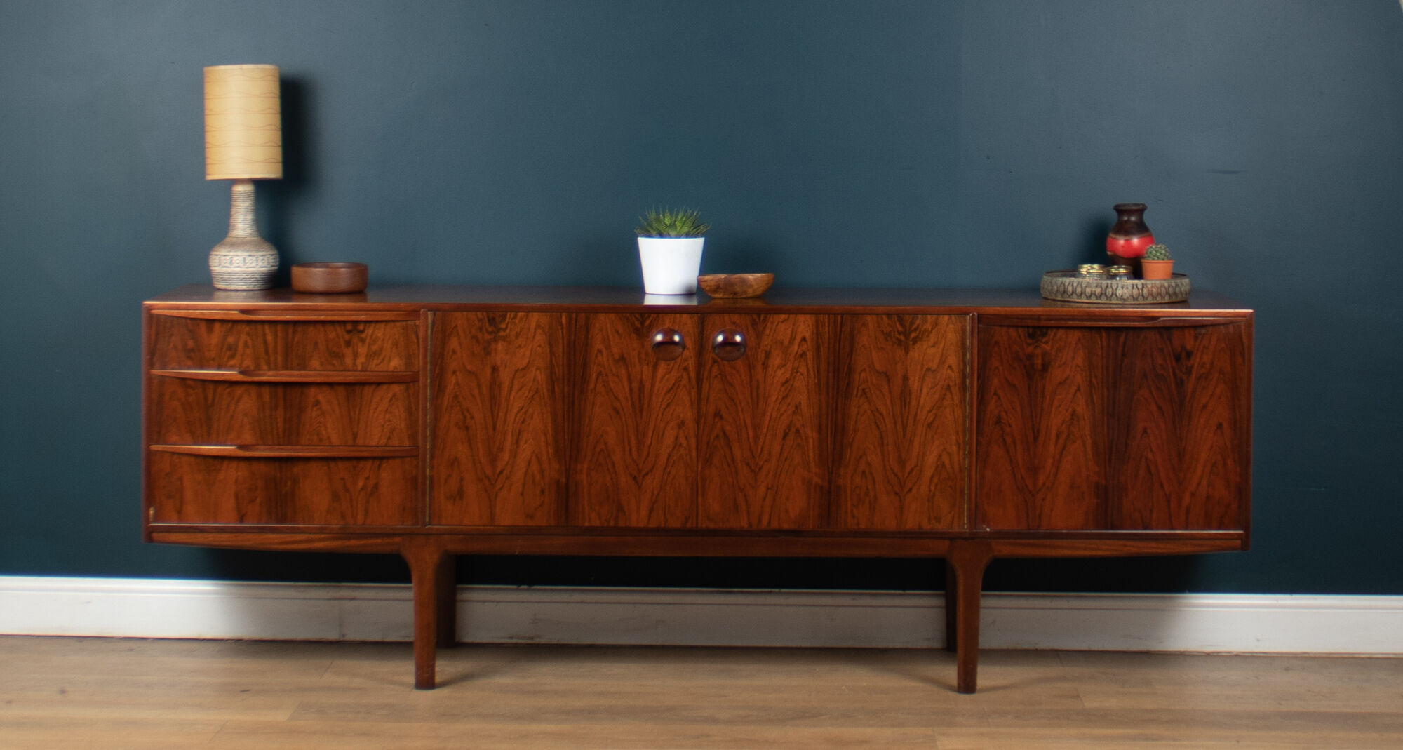 Retro 1960s Restored Long Rosewood Mcintosh Torpedo Sideboard