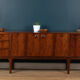 Retro 1960s Restored Long Rosewood Mcintosh Torpedo Sideboard