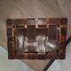 brutalist Spanish vintage leather stool 1960s
