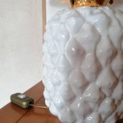 Lampe ananas vintage céramique blanche et doré