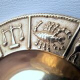 Cendrier et porte bougie en bronze avec les 12 signes astrologiques du zodiaque