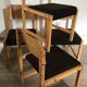 Set of 4 vintage chairs 1980's in beech, thermoformed on the back