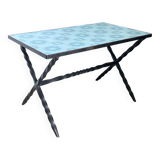 Table basse fer forgé et céramique