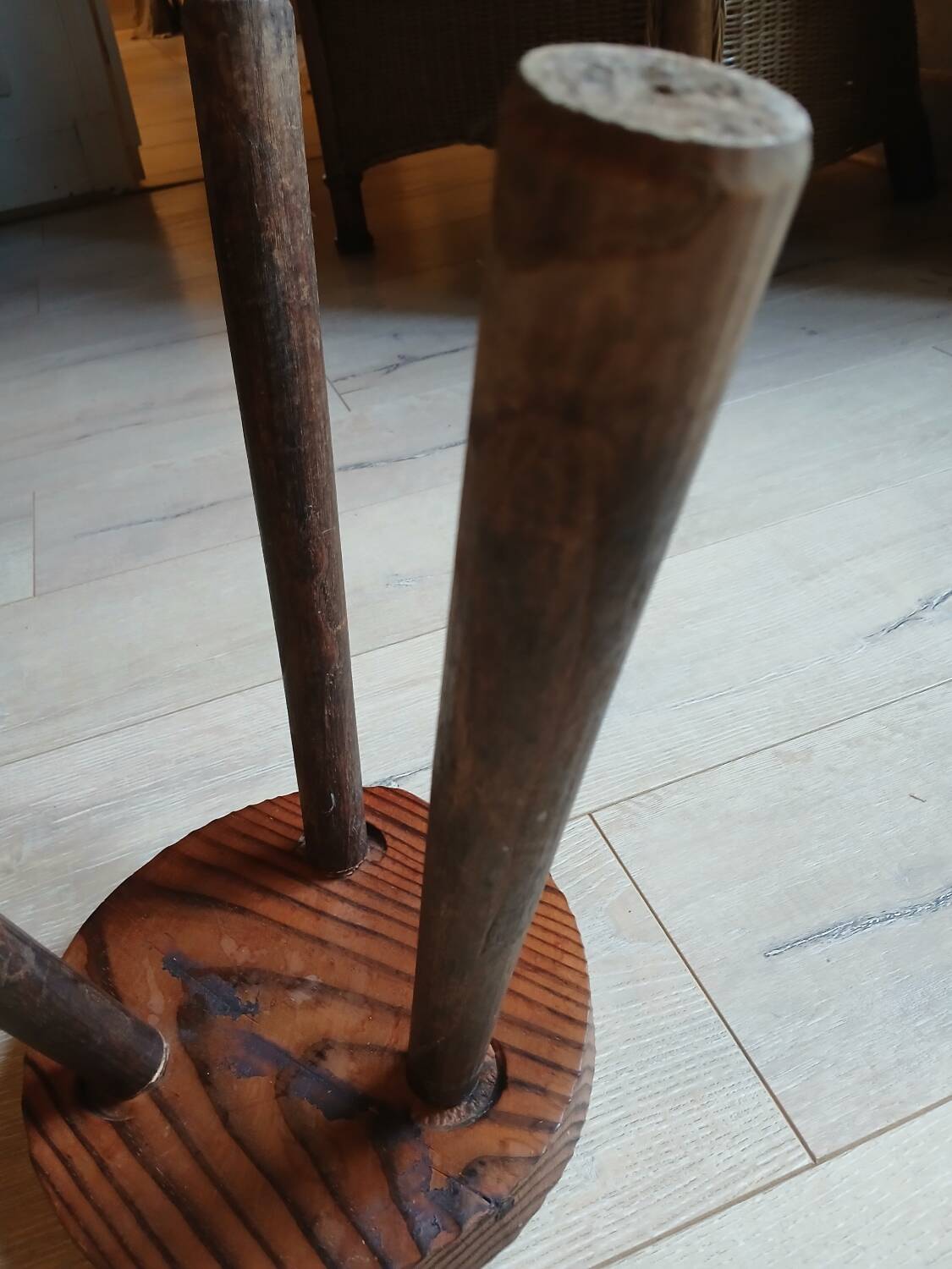 Wooden tripod stool
