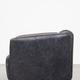 Black Cowhide Leather Aviator Armchair