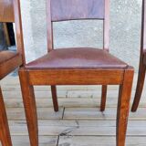 Set of 6 STELLA chairs, Art Deco, leather seat