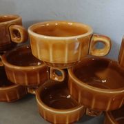 12 antique coffee cups with saucers