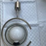 Chrome and smoked glass pendant light, 1970s