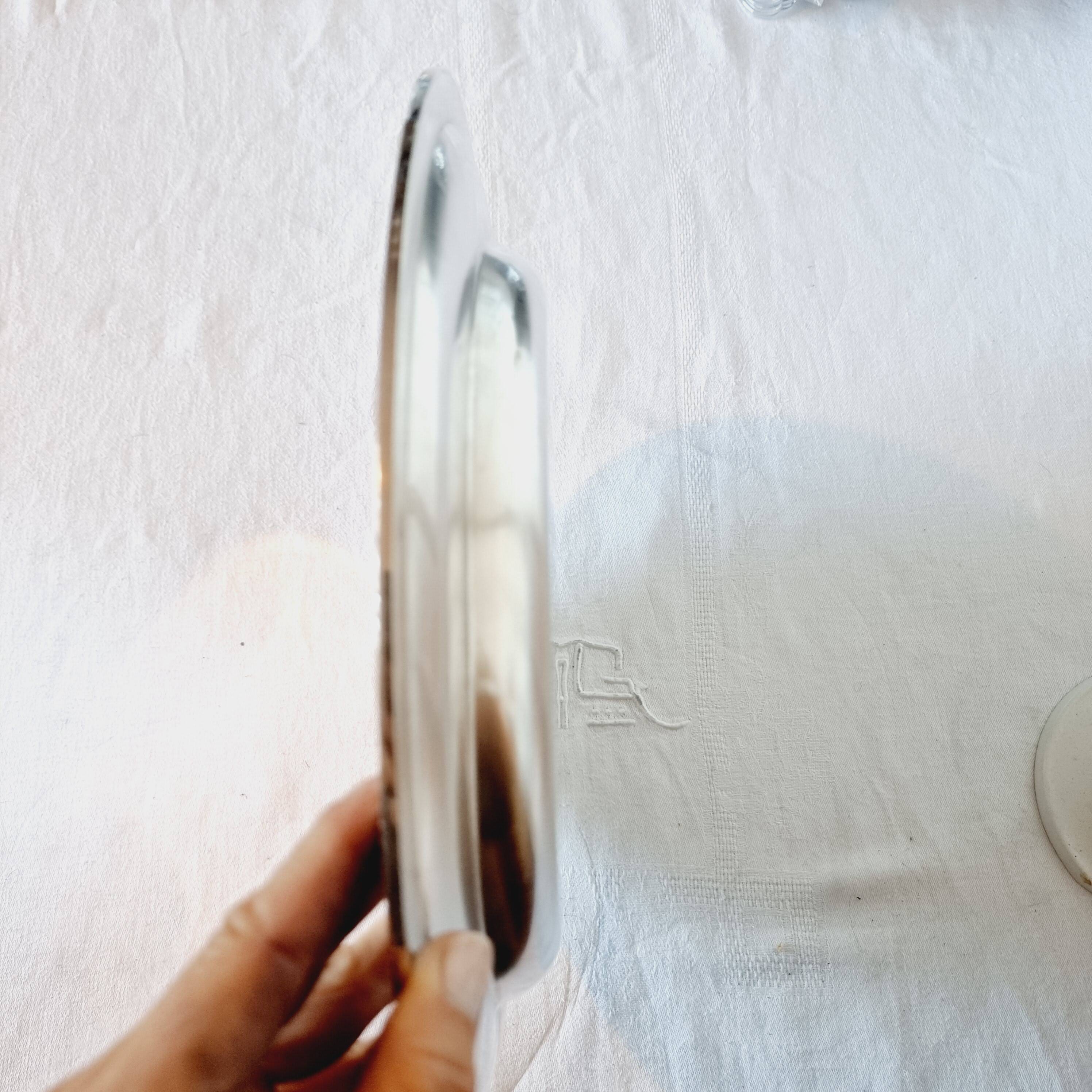 Round tray or large platter in silver metal christofle model gallia malmaison