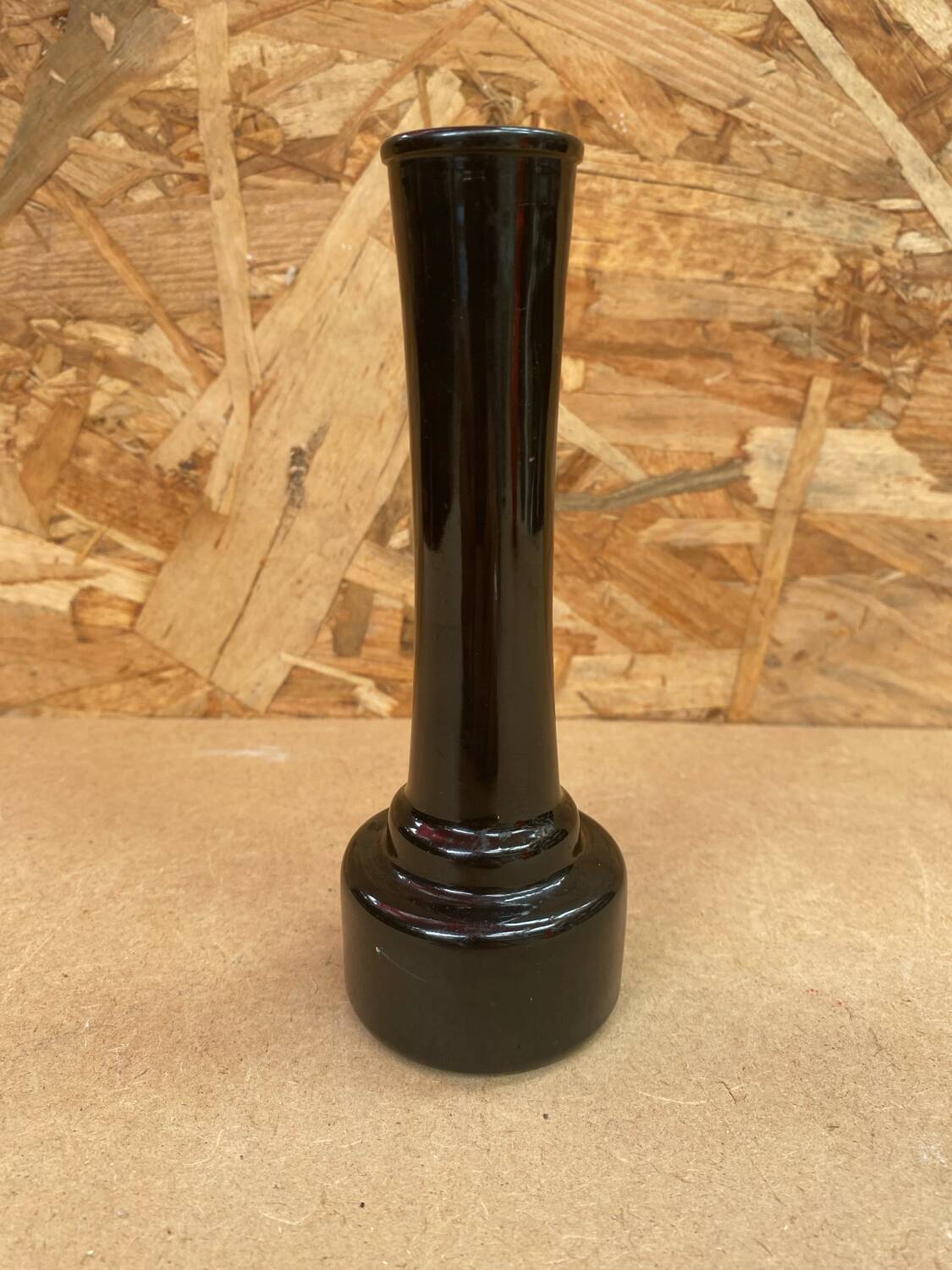 Old Black Opaline Soliflore Vase Made On Germany Vintage #B092