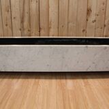 Large 1960s Knoll Style Marble and Brushed Steel Planter