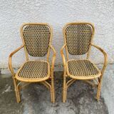 Paire de chaises en rotin
