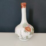 Vase soliflore Japanese porcelain decoration flowers and hand-painted bird