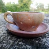 6 tasses et sous tasses à café en grès