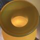 Vintage Hand-Blown Yellow Frosted Satin Glass Apothecary Vase - 1970s