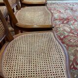 Suite de 6 chaises de style Louis XV en cannage