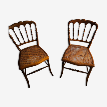 Lot two Napoleon style wooden chairs in canning