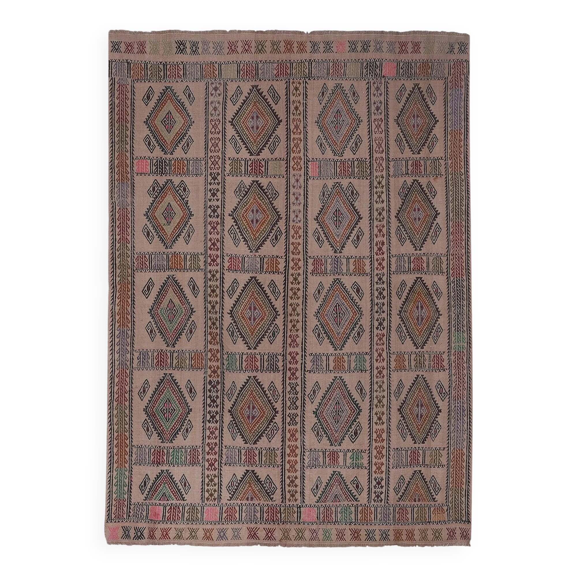 Vintage Turkish kilim handwoven 161x226 cm