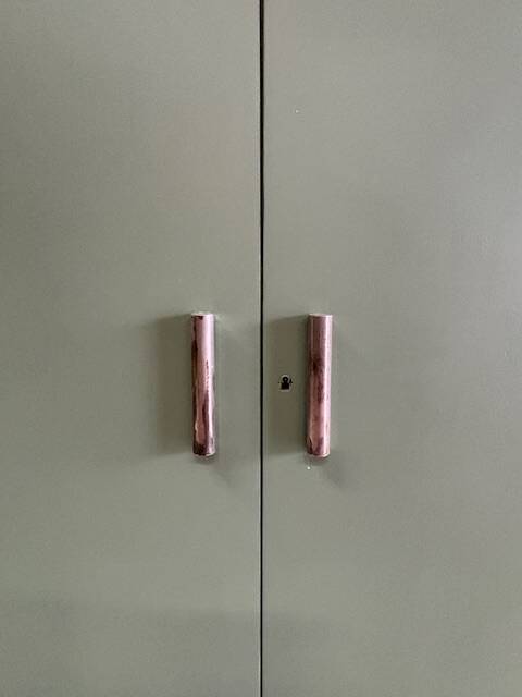 Asymmetrical wardrobe from the 1950s.