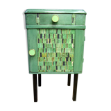 Chevet, art-deco back furniture revisited green and lily root