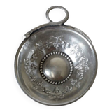 Tastevin in solid silver decorated with a snake and bunches of grapes
