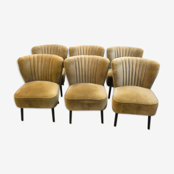 Series of 6 armchairs Cocktails 70s