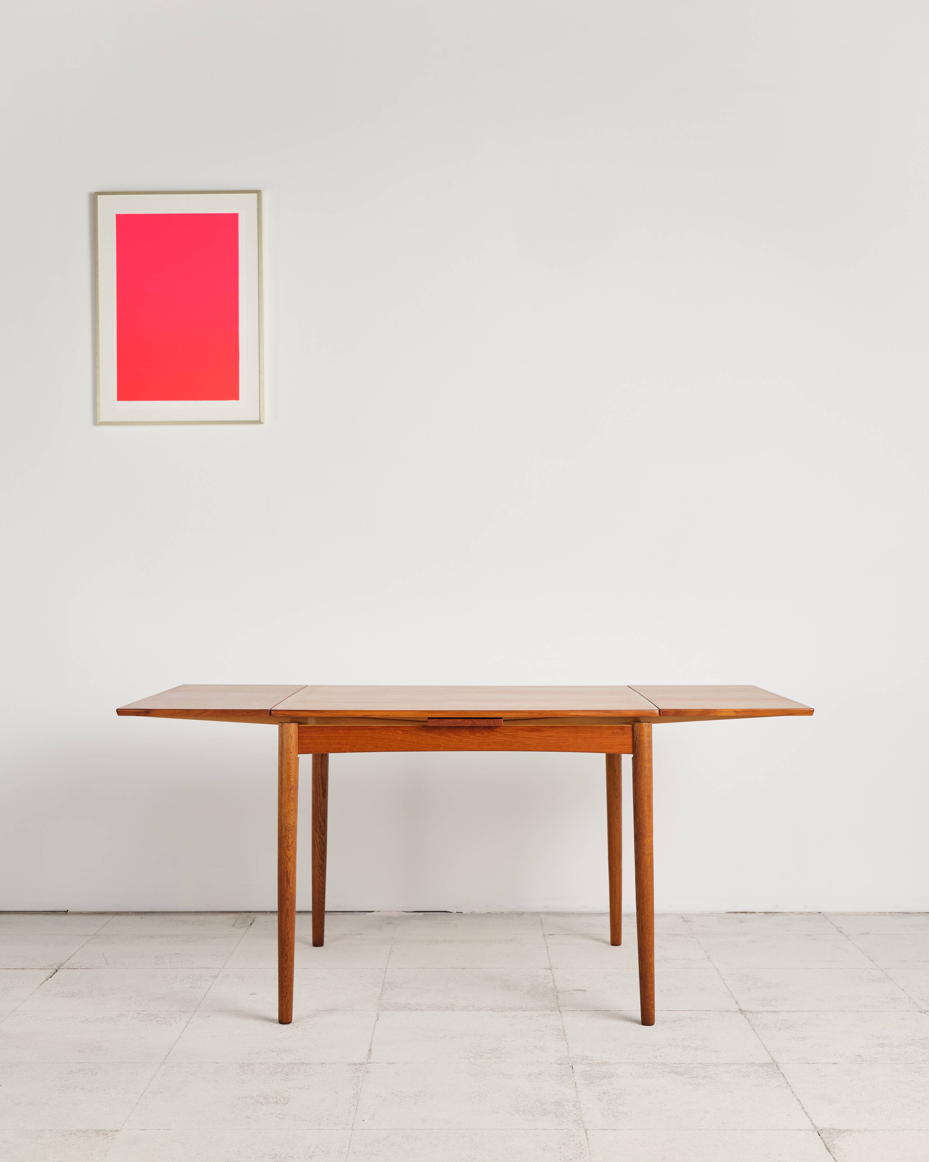 Extendable teak table by Poul Hundevad, Denmark