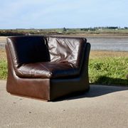 Modular sofa made up of 3 leather armchairs. Circa 1970