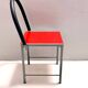 Ettore Sottsass style Red Vintage Side Chair, Laminate & Metal, Italy, 1980