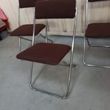 Framar - 4 folding chairs in brown fabric