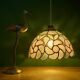 Suspension antique lampshade in pink mother-of-pearl