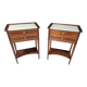 Pair of Louis XVI style mahogany bedside tables